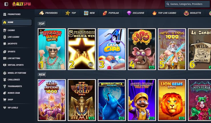 Odds display from Allyspin, a major player among the options for the best online casino in Canada.